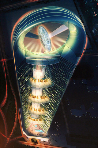 Illustration for article titled Dubai's Newest Insane Skyscraper to House a Restaurant in a Glass Pod at 2,150 Feet